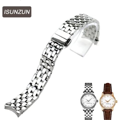 ISUNZUN Watch Band Womens For MIDO Baroncelli M003 M7600 Watch Strap Brand Stainless Steel Watchbands For Women Free Shipping