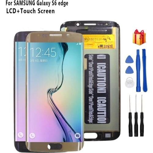 Original For SAMSUNG Galaxy S6 edge LCD Display G925 G925I G925F Touch Screen Digitizer Phone Parts OLED Display Free Tools