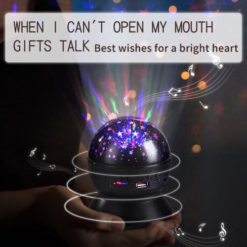 Star Projector Lamp LED USB Bluetooth Music Night Light Baby Lamp Decor Rotating Starry Nursery Moon Galaxy Table Lamp Bedroom