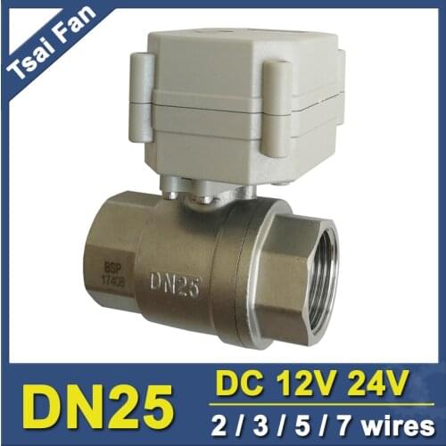 1" Motor Operated Valve With Indicator BSP/NPT Thread 2/3/5/7 Wires Stainless Steel DN25 Full Port On/Off 5Sec For Water Control
