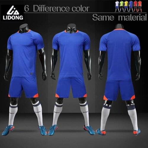 2019 LIDONG Men Kids Soccer Jerseys Set Football kit Training Suits Uniform for blank custom camisa de futebol white t shirt
