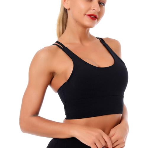 2020 new shockproof sports underwear womens cross-back beauty running yoga fitness bra