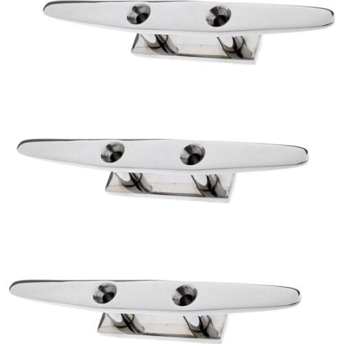 3pcs 316 Stainless Steel Dock Cleat (8inch), Boat Mooring Accessories & Marine Hardware