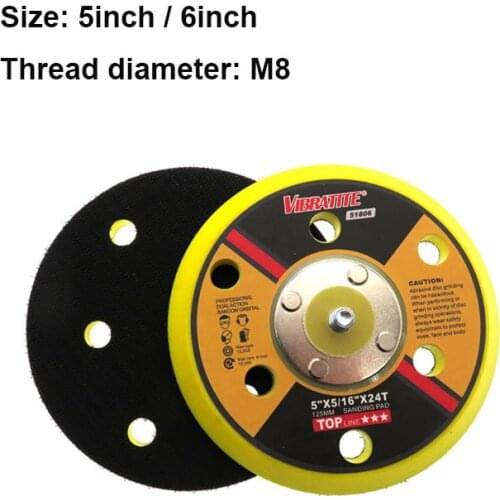 5Inch 5Hole M8 Thread Hook and Loop Backup Sanding Pad Sanding Disc Backing Pad For Abrasive Tools Grinder Accessories