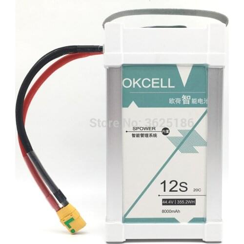1PCS OKCELL 8000mAh 44.4V 12S LiPO Battery Burst 20C for EFT G06 UAV Multirotor FPV Drone 5 orders
