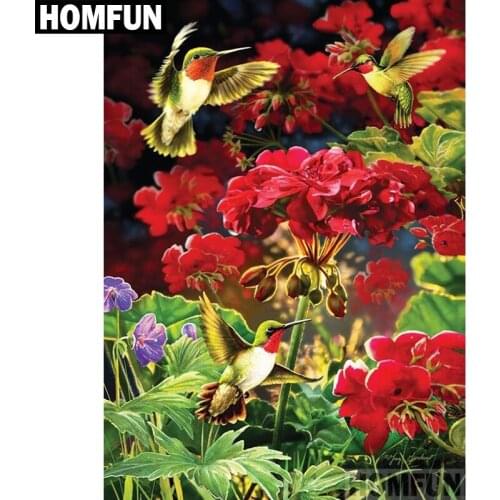 HOMFUN Full Square/Round Drill 5D DIY Diamond Painting "Hummingbird" Embroidery Cross Stitch 5D Home Decor Gift A04102