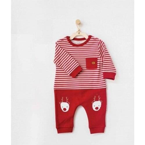 Andywawa AC21264 New Year Boys Baby Jumpsuit Burgundy