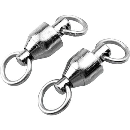 AP15 Stainless Steel Fishing Connector Swivels Interlock Rolling With Hooked Bearing Fishhook Lure Tackle Accessories