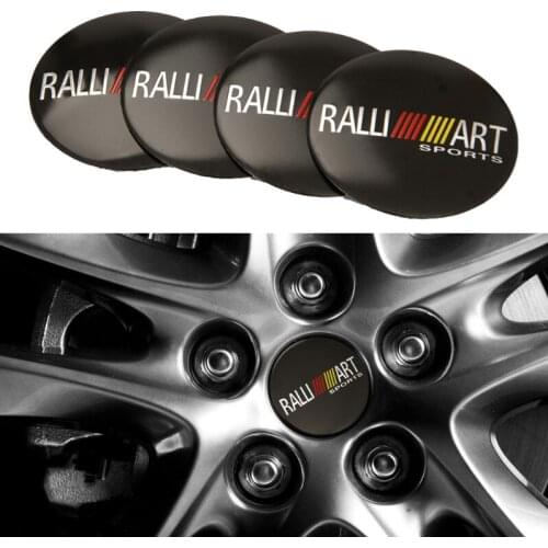 56.5mm Car Wheel Rims Tire Decor Emblem Arc Surface Hub Caps for Ralliart Logo for Mitsubishi Lancer 10 Colt Outlander ASX L200