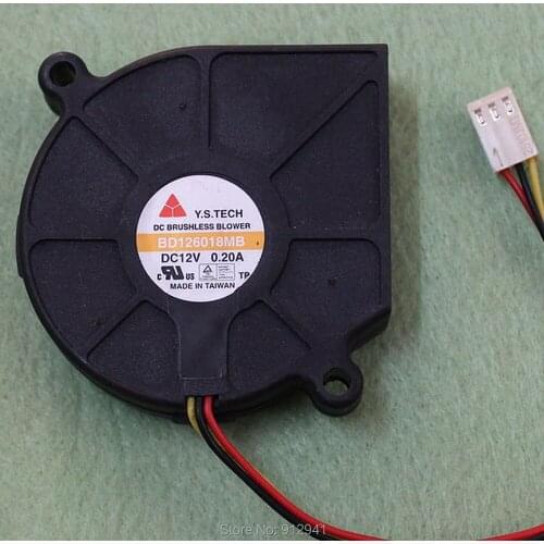 B179 Y.S.TECH BD126018MB 6018 60mm x 18mm DC Brushless Blower Cooler Cooling Fan 12V 0.20A 3Wire 3Pin Connector