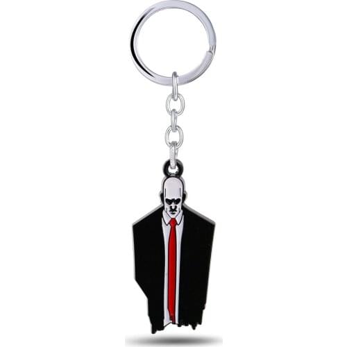 Llaveros Game Hitman 2 Keychain Men Copper Metal Figure Key Chain Women Boy Key Ring Car Bag Charm Jewelry porte clef New 2019
