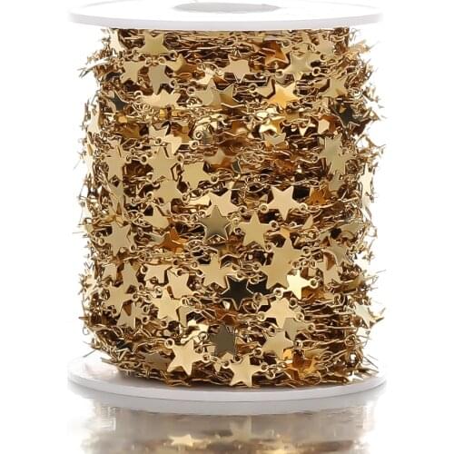 1 Meter Stainless Steel Star Chains Bulk for DIY Jewelry Making Bracelets Accessories Handmade Necklace Findings Anklets Crafts
