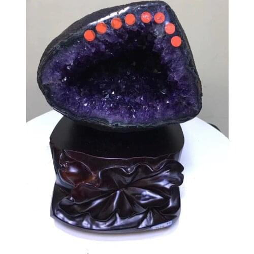 Uruguay titanium amethyst money bag, wealth town house, radiation proof, collectible.The market is rare, can not be found