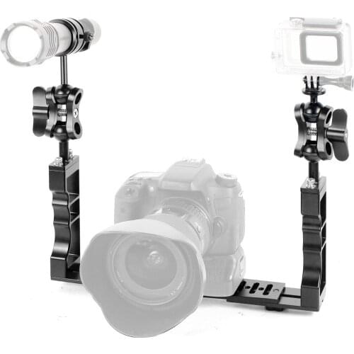 XT-XINTE Diving Bracket Frame Kit Light Arm Handle Grip Ball Head Butterfly Clip Stabilizer Rig Housing Cage Photography Access