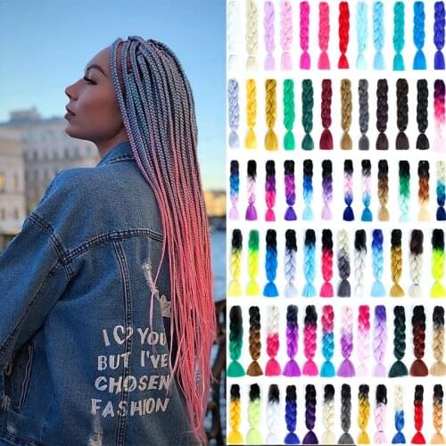 DIANQI 24 "Synthetic hair ombre braids box braid hair extension braid a variety of colors are available braids for women