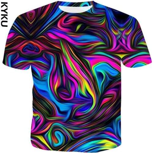 KYKU Popular 3D graphic t shirts summer Breathable Casual Sports shirt Male Female Fashion streetwear graphic O-Neck tops