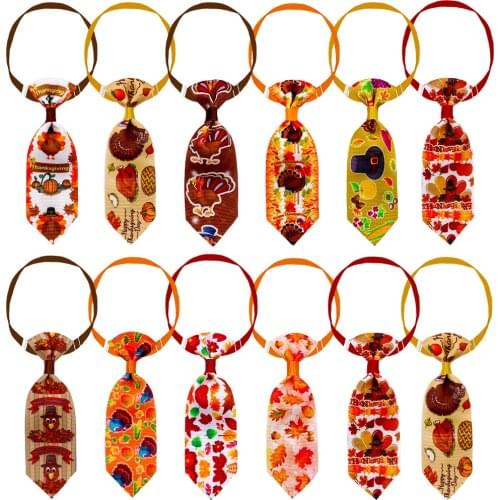 100pcs Thanksgiving Pet Supplies Pet Dog Neckties Small Dog Cat Bowtie Ties Turkey Dog Accessories Pet Products For Small Dogs