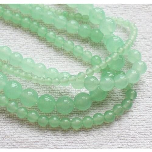 Smooth 4-12mm Mint Green Jades Round DIY Jewelry Making Loose Beads 15"