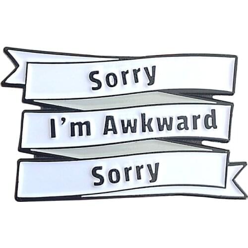 Introvert Enamel Pin Sorry I'm Awkward Sorry pin