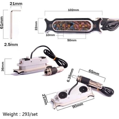 Magnet Guitar Pre-Wired Sound Hole Pickup with Volume & Tone for Guitar