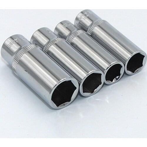 Hex Socket Set 4-14mm Hex Nut Driver Wrench Short Socket Adapter Ratchet Wrench Head Sleeve Car Repair Tool Accessories