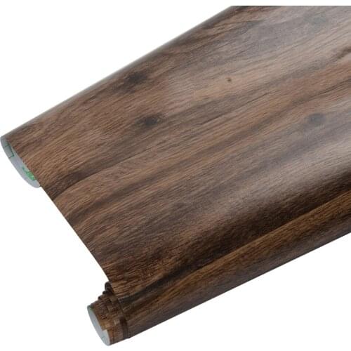 SUNICE Furniture Desktop Sticker Modern Wood Grain Wallpaper Self Adhesive PVC Vinyl Home Decor Kitchen Table Door Foil Stickers