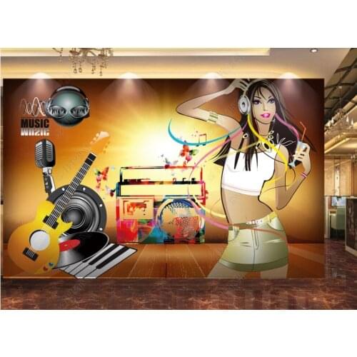 Custom mural 3d photo wallpaper KTV colorful music recorder bar nightclub home decor living room wallpaper for wall 3 d in rolls