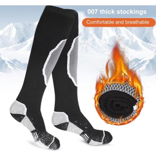 1 Pair Men Outdoor Moisture Absorption Elastic Thicken Socks for Skiing Hiking Elastic Thicken Socks