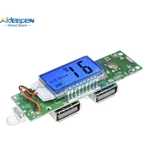 5V 2.1A/1A LCD Dual USB 18650 Lithium Battery Power Bank Charger Module Board Overcharging Overdischarging Overload Protection