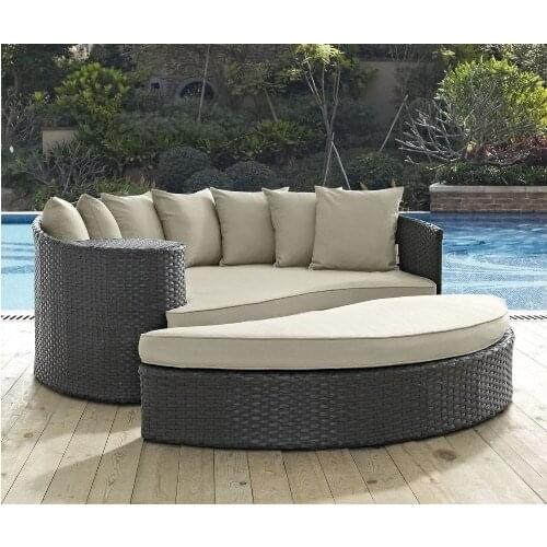 Factory direct sale Discount Wicker Patio Furniture 2 Piece Outdoor Daybed Set