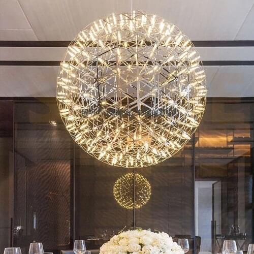 Modern Rainmond Firework Pendant Lights Bar Light LED Stainless Steel Ball Pendant Lamp for Bar Restaurant Hotel Mall