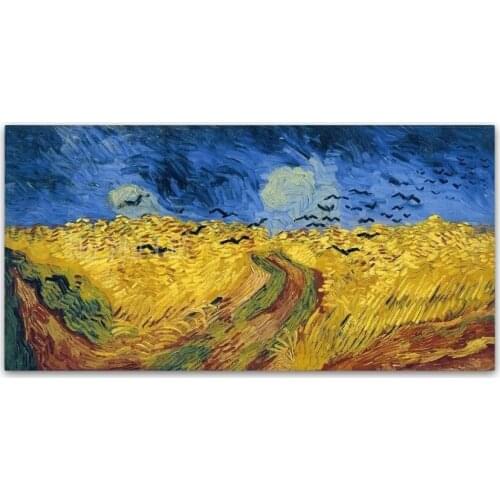Wheat Field And Crow Art Engraving Oil Painting Wall Home Decoration