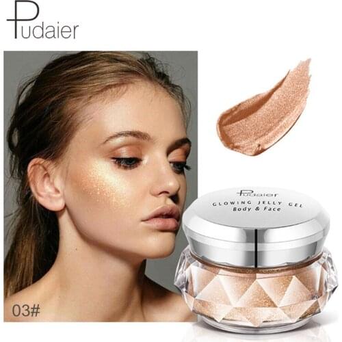 Pudaier 8Color Face Highlighter Glowing Jelly Iluminador Bronzer Face Contour Liquid Highlighter Cream Face Highlight Maquillaje