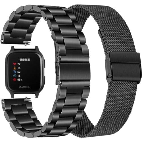 Stainless Steel Straps For Garmin Venu Sq Move 3 Forerunner 245 645 Music Smart Watch Band Metal 20MM For Vivoactive 3 Correa