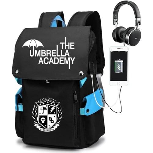 The Umbrella academy Backpack Students School Bags Pattern Girls Boys Childrens Schoolbag Mochilas Teenage Usb Charging Bookbag