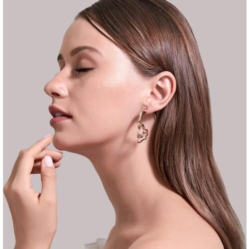 Creative Design Earring Hollow Piercing Face Shape Earrings Punk Style Retro Earrings Personality Fashion Unique Design Earrings