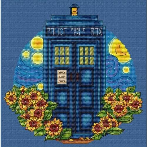 Dark blue House DIY Cross Stitch Kit Packages Counted Cross-Stitching Kits New Pattern NOT PRINTED Cross stich Painting Set