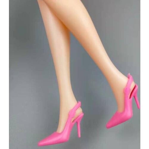 Fashion Hot Pink 10 Pairs/lot High Heels 11.5" Doll Shoes For Barbie Shoes Sandals Princess Foot Wear 1/6 BJD Accessories Toys
