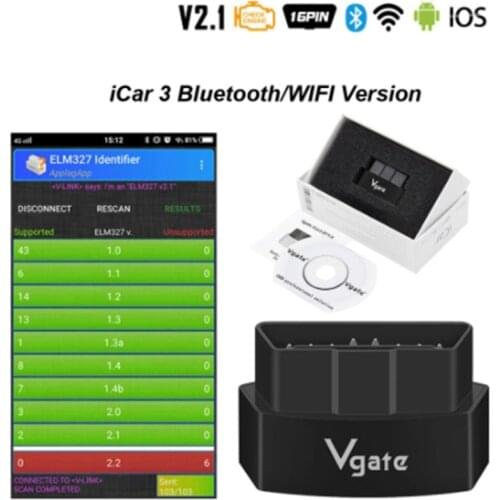 Vgate iCar3 elm 327 V2.1 For Android/IOS iCar 3 ELM327 OBD2 Bluetooth WIFI Scanner OBD 2 OBD2 Car Diagnostic Auto Tool