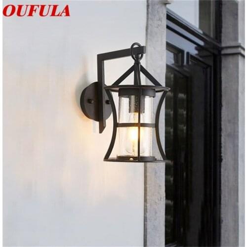 OUFULA Outdoor Classical Wall Lamp LED Light Waterproof IP65 Sconces For Home Porch Villa Decoration