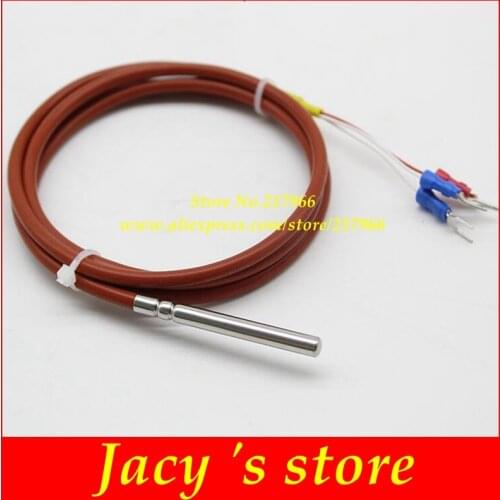 Waterproof pt100 temperature sensor three wire pt1000 temperature sensor platinum thermal resistance silicone wire shield cable