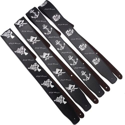 High-grade Printing Widening Leather Electric Guitar Acoustic Guitar Folk Guitar Bass Strap