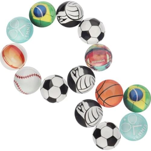 Xinyao 20pcs 10pcs 10mm 12mm 14mm 20mm 25mm Sport Style Glass Cabochon Mixed Glass Round Cabochon for DIY Jewelry Findings