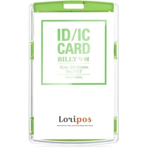 Plastic Exhibition Clear Name Cards Holder Staff Business Badge Holder Office With Lanyard Standard Size 54*86mm 1pcs