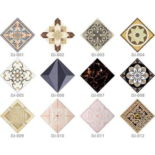 10pcs Floor Tile Diagonal Stickers Waterproof Wearable Floor Stickers Europe Royal Style Living Room Decor