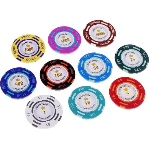 10pcs Casino Coins Toys Professional Poker Chips Board Games Entertainment Props