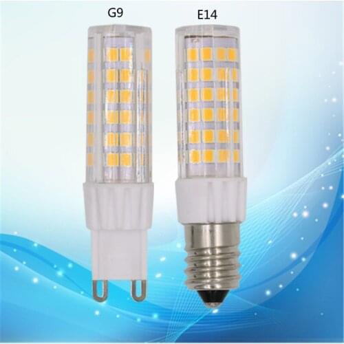 100PCS G9 E14 LED Crystal Bulb 7w Replace 60W Halogen Bulb AC110V 220V 360 Beam Angle Led corn Bulb 75*2835SMD Warm White/White