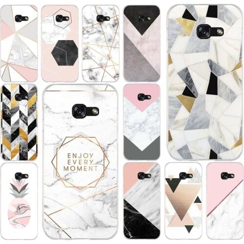 152FG Geometric marble Soft Silicone Tpu Cover phone Case for Samsung a3 2016 a5 2017 a6 plus a7 a8 2018 s6 7 8 9