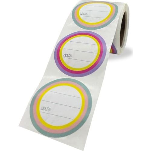 200 Pcs Kitchen Sticker Refrigerator Freezer Food Storage Date Content Labels Self Adhesive Circle Sealing Stickers for Gift