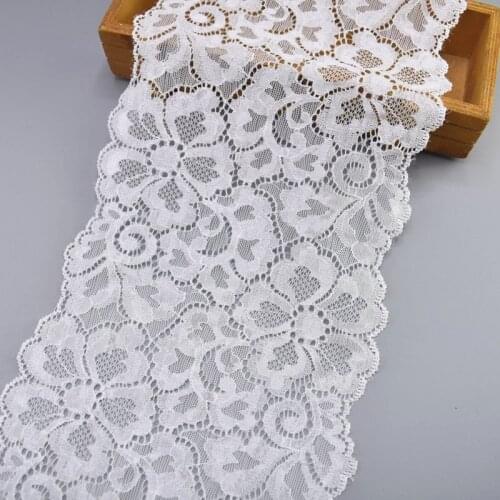 5Yard/Lot Elastic White Lace Ribbon Nigerian African Lace Fabric Sewing Embroidered Lace Trim Clothing Accessories Lace Applique